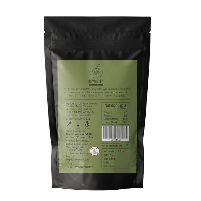 Brewed Leaf Authentic Indian Masala Chai - 500 gms